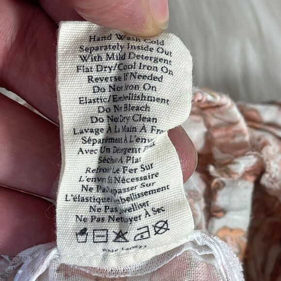 LoveShackFancy Dorin Cropped Woven Cotton Raw Hem Crop Top Sz L - Picture 8 of 8